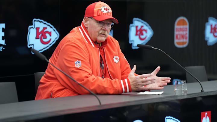Kansas City Chiefs coach Andy Reid during a press conference at DFB Campus.