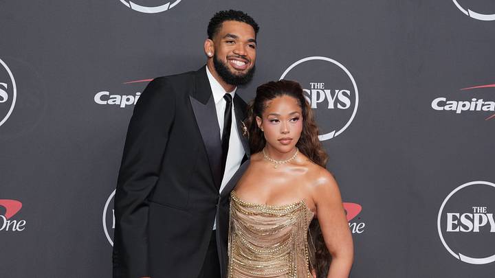 Karl-Anthony Towns and Jordyn Woods arrive on the red carpet before the 2026 ESPY Awards at Lincoln Center. Karl-Anthony Towns and Jordyn Woods arrive on the red carpet before the 2026 ESPY Awards at Lincoln Center.