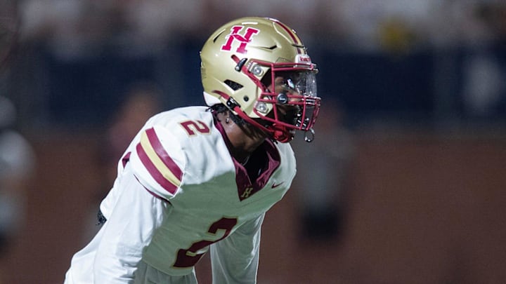 Hartfield's Bralan Womack (2) and the Hawks take on MRA in Madison, Miss., Friday, Oct. 11, 2024. Hartfield's Bralan Womack (2) and the Hawks take on MRA in Madison, Miss., Friday, Oct. 11, 2024.