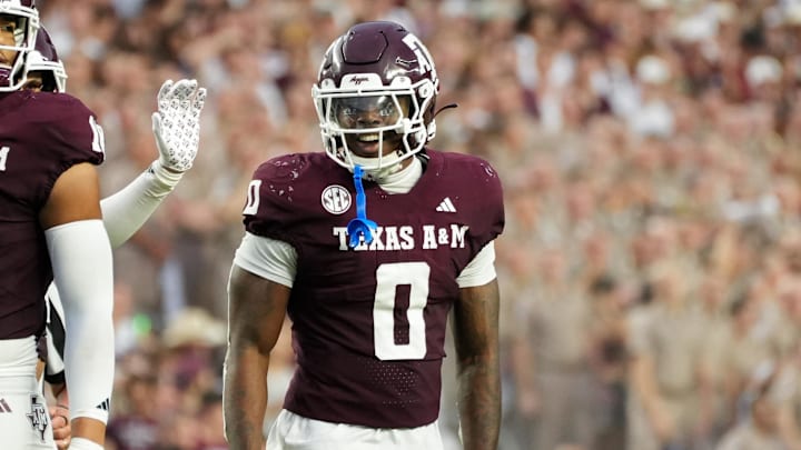 Texas A&M Aggies linebacker Scooby Williams in the second quarter against the UTSA Roadrunners at Kyle Field.