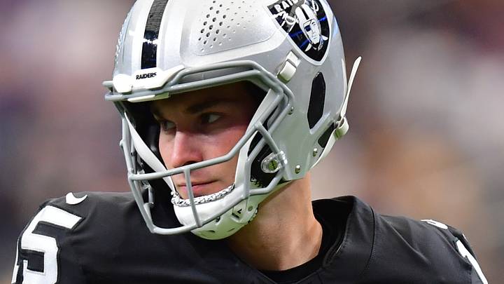 Las Vegas Raiders quarterback Fernando Mendoza before the game against the Los Angeles Rams.