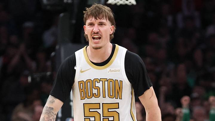 Apr 12, 2026; Boston, Massachusetts, USA; Boston Celtics guard Baylor Scheierman (55) reacts during the second half against the Orlando Magic at TD Garden. Mandatory Credit: Paul Rutherford-Imagn Images Apr 12, 2026; Boston, Massachusetts, USA; Boston Celtics guard Baylor Scheierman (55) reacts during the second half against the Orlando Magic at TD Garden. Mandatory Credit: Paul Rutherford-Imagn Images