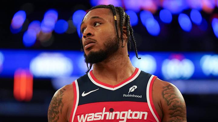 Washington Wizards forward Cam Whitmore (1) looks on during the second half against the New York Knicks at Madison Square Garden on Nov. 3, 2025.