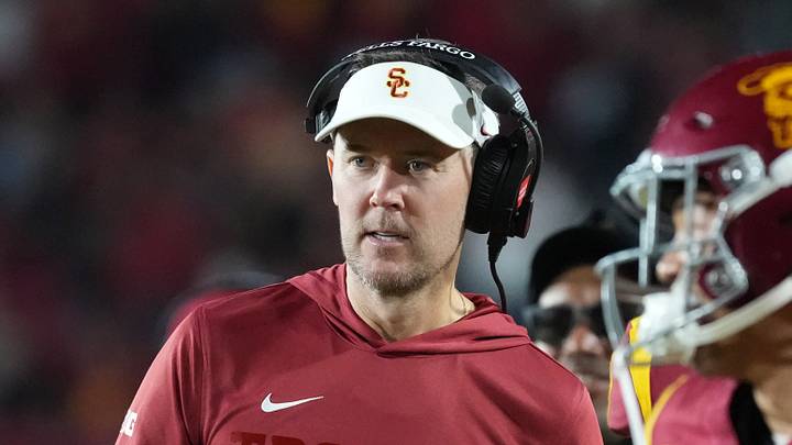 Sep 4, 2026; Los Angeles, California, USA; Southern California Trojans head coach Lincoln Riley watches against the Fresno State Bulldogs in the second half at United Airlines Field at Los Angeles Memorial Coliseum. Mandatory Credit: Kirby Lee-Imagn Images Sep 4, 2026; Los Angeles, California, USA; Southern California Trojans head coach Lincoln Riley watches against the Fresno State Bulldogs in the second half at United Airlines Field at Los Angeles Memorial Coliseum. Mandatory Credit: Kirby Lee-Imagn Images