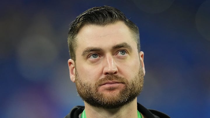 New Orleans Saints quarterbacks coach Andrew Janocko during the NFL Combine at Lucas Oil Stadium.