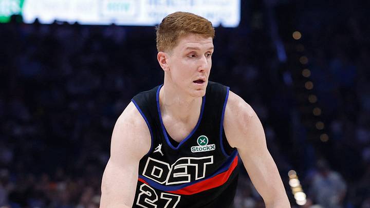 Mar 30, 2026; Oklahoma City, Oklahoma, USA; Detroit Pistons guard Kevin Huerter (27) drives down the court past Oklahoma City Thunder guard Shai Gilgeous-Alexander (2) during the first half at Paycom Center. Mandatory Credit: Alonzo Adams-Imagn Images Mar 30, 2026; Oklahoma City, Oklahoma, USA; Detroit Pistons guard Kevin Huerter (27) drives down the court past Oklahoma City Thunder guard Shai Gilgeous-Alexander (2) during the first half at Paycom Center. Mandatory Credit: Alonzo Adams-Imagn Images