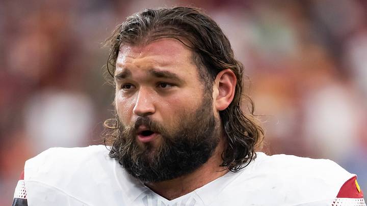 Washington Commanders offensive lineman Sam Cosmi Washington Commanders offensive lineman Sam Cosmi