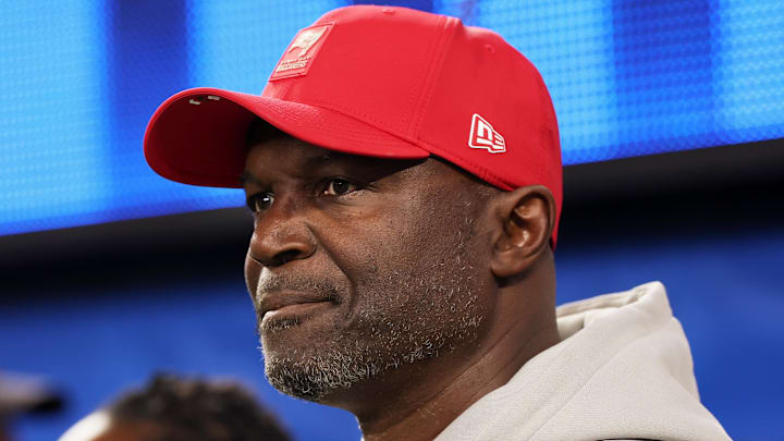 Tampa Bay Buccaneers head coach Todd Bowles is under extra scrutiny after the rise of Dave Canales in Carolina. (Mandatory Credit: Kiyoshi Mio-Imagn Images)