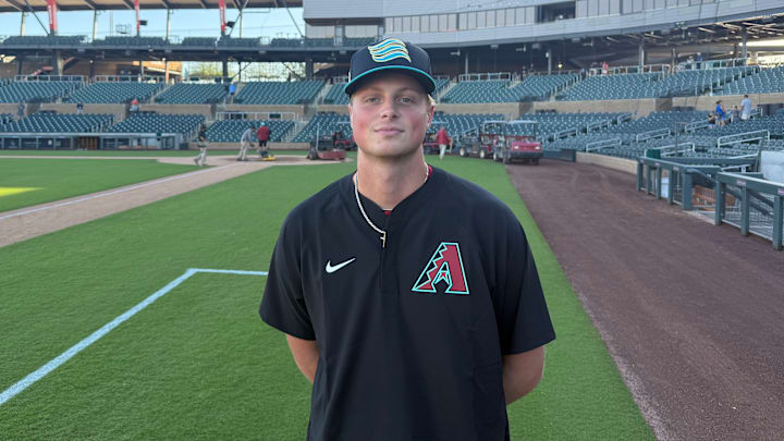 Arizona Diamondbacks pitching prospect David Hagaman at Salt River Fields in Scottsdale, Arizona.