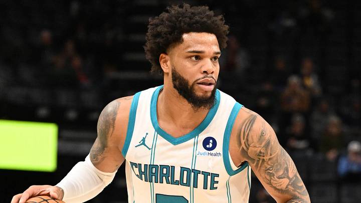 Jan 28, 2026; Memphis, Tennessee, USA; Charlotte Hornets forward Miles Bridges (0) dribbles at the top of the key in the third quarter against the Memphis Grizzlies at FedExForum. Mandatory Credit: Matthew Smith-Imagn Images Jan 28, 2026; Memphis, Tennessee, USA; Charlotte Hornets forward Miles Bridges (0) dribbles at the top of the key in the third quarter against the Memphis Grizzlies at FedExForum. Mandatory Credit: Matthew Smith-Imagn Images