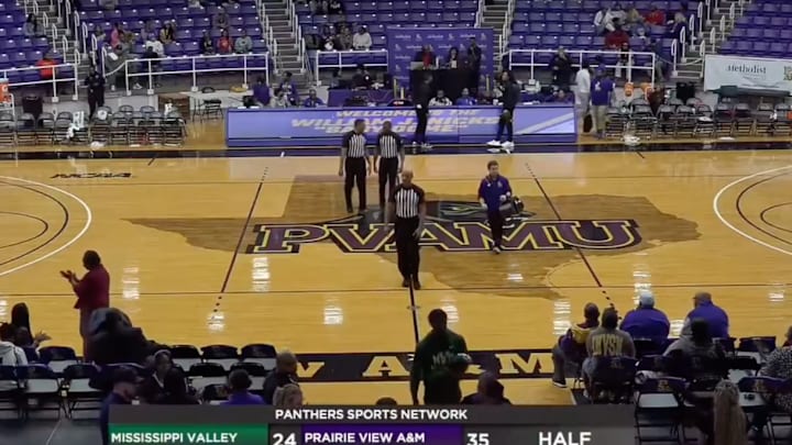 Prairie View A&M has the most enthusiastic in-arena announcer in college basketball.