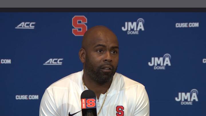 Syracuse football coach Fran Browns speaks with the media Monday at the Lally Athletics Complex, prior to the Orange's game with Cal. Syracuse football coach Fran Browns speaks with the media Monday at the Lally Athletics Complex, prior to the Orange's game with Cal.