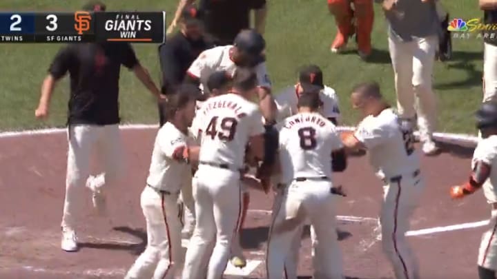 Mike Yastrzemski gave the Giants a 3-2 win over the Twins on Sunday with his Little League home run. 