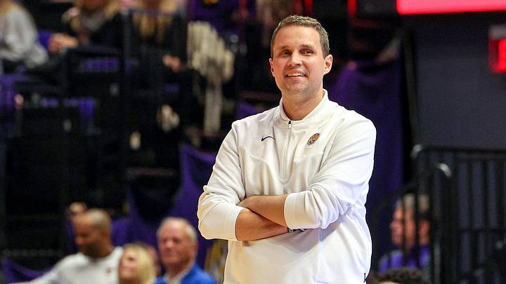 LSU head coach Will Wade smiles during a game LSU head coach Will Wade smiles during a game