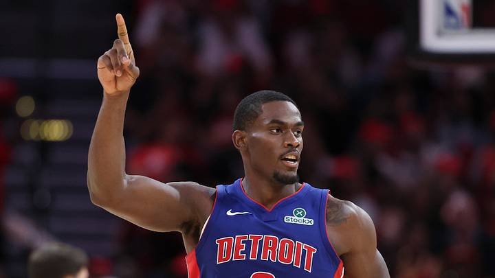 Oct 24, 2025; Houston, Texas, USA; Detroit Pistons center Jalen Duren (0) reacts after making a basket during the second quarter against the Houston Rockets at Toyota Center. Mandatory Credit: Troy Taormina-Imagn Images Oct 24, 2025; Houston, Texas, USA; Detroit Pistons center Jalen Duren (0) reacts after making a basket during the second quarter against the Houston Rockets at Toyota Center. Mandatory Credit: Troy Taormina-Imagn Images