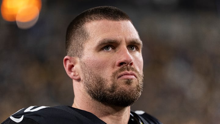 TJ Watt of the Pittsburgh Steelers on the sidelines TJ Watt of the Pittsburgh Steelers on the sidelines