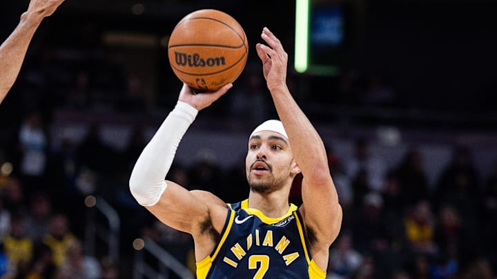 Andrew Nembhard and the Pacers are home favorites against the Jazz. Andrew Nembhard and the Pacers are home favorites against the Jazz.