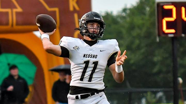 Neosho's Blayne Patterson opened the 2026 season by throwing 4 touchdowns in a Central Ozark Conference win vs. Ozark.
