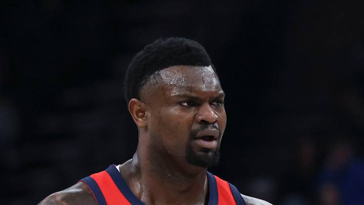 New Orleans Pelicans forward Zion Williamson (1) reacts after a play against the Utah Jazz during the first half at Delta Center on Feb 26, 2026. New Orleans Pelicans forward Zion Williamson (1) reacts after a play against the Utah Jazz during the first half at Delta Center on Feb 26, 2026.