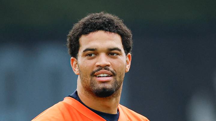 Chicago Bears quarterback Caleb Williams (18) looks on