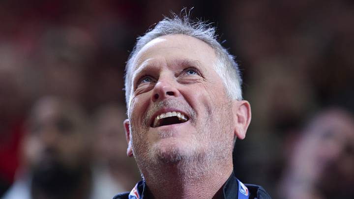 Apr 2, 2026; Portland, Oregon, USA; Portland Trail Blazers owner Tom Dundon is introduced during the first half during a game between the Portland Trail Blazers and the New Orleans Pelicans at Moda Center. Mandatory Credit: Troy Wayrynen-Imagn Images Apr 2, 2026; Portland, Oregon, USA; Portland Trail Blazers owner Tom Dundon is introduced during the first half during a game between the Portland Trail Blazers and the New Orleans Pelicans at Moda Center. Mandatory Credit: Troy Wayrynen-Imagn Images