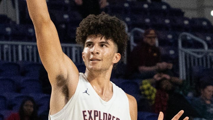 Cameron Boozer of Christopher Clumbus High School scores during a game Great Crossing during the City of Palms Classic at Suncoast Arena on Thursday, Dec. 19, 2024.