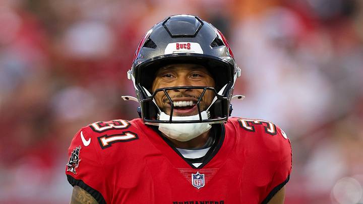 Aug 22, 2026; Tampa, Florida, USA; Tampa Bay Buccaneers safety Antoine Winfield Jr. (31) looks on against the Kansas City Chiefs in the first quarter during a preseason game at Raymond James Stadium. Mandatory Credit: Nathan Ray Seebeck-Imagn Images
