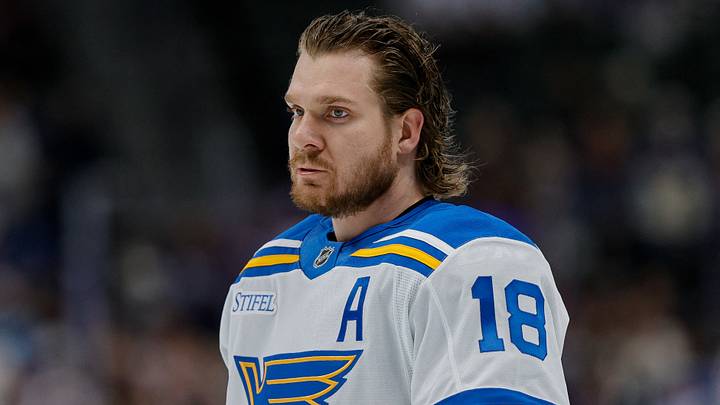 Dec 31, 2025; Denver, Colorado, USA; St. Louis Blues center Robert Thomas (18) before the game against the Colorado Avalanche at Ball Arena. Mandatory Credit: Isaiah J. Downing-Imagn Images Dec 31, 2025; Denver, Colorado, USA; St. Louis Blues center Robert Thomas (18) before the game against the Colorado Avalanche at Ball Arena. Mandatory Credit: Isaiah J. Downing-Imagn Images