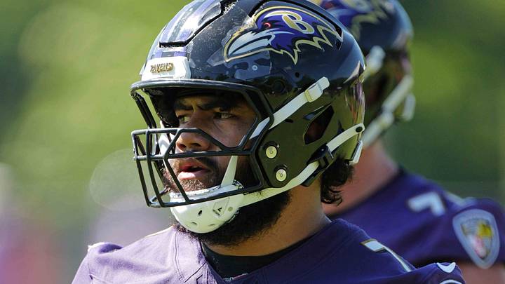 Baltimore Ravens guard Vega Ioane Baltimore Ravens guard Vega Ioane