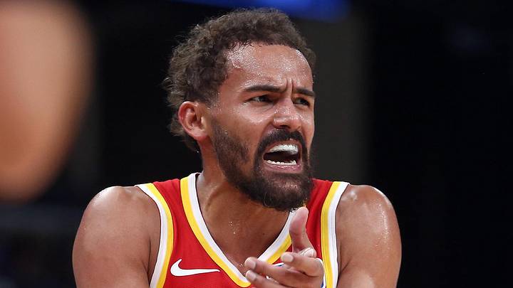 Oct 11, 2025; Memphis, Tennessee, USA; Atlanta Hawks guard Trae Young (11) reacts during the third quarter against the Memphis Grizzlies at FedExForum. Mandatory Credit: Petre Thomas-Imagn Images