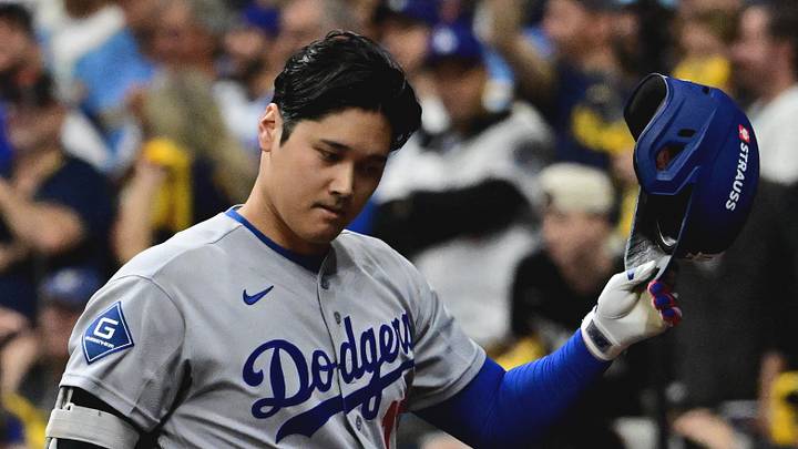 Los Angeles Dodgers pitcher Shohei Ohtani (17) reacts during the eighth inning against the Milwaukee Brewers in game one of the NLCS for the 2026 MLB Playoffs at American Family Field on Oct. 11, 2026. Los Angeles Dodgers pitcher Shohei Ohtani (17) reacts during the eighth inning against the Milwaukee Brewers in game one of the NLCS for the 2026 MLB Playoffs at American Family Field on Oct. 11, 2026.