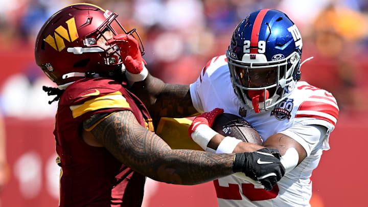 New York Giants running back Tyrone Tracy Jr. New York Giants running back Tyrone Tracy Jr.