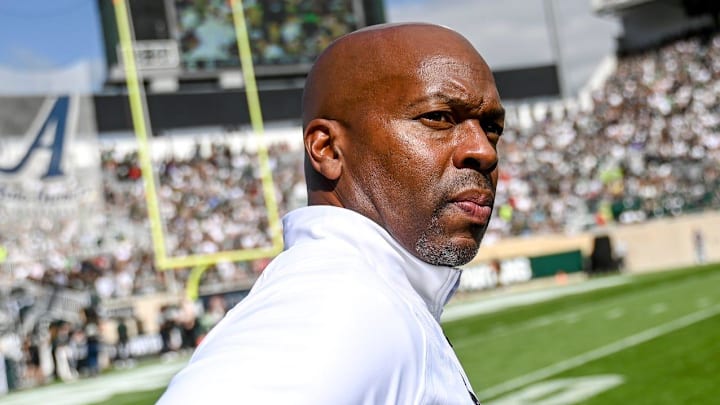 Michigan State's athletic director Alan Haller on the sideline during the football game against on Saturday, Sept. 9, 2023, at Spartan Stadium in East Lansing.