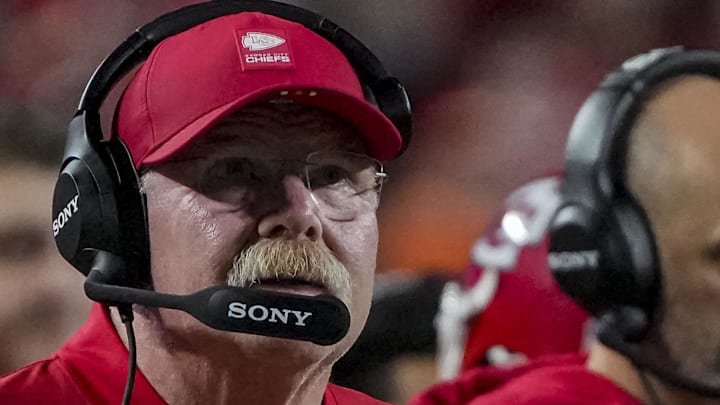 Dec 25, 2025; Kansas City, Missouri, USA; Kansas City Chiefs coach Andy Reid during the second quarter at GEHA Field at Arrowhead Stadium. Mandatory Credit: Denny Medley-Imagn Images Dec 25, 2025; Kansas City, Missouri, USA; Kansas City Chiefs coach Andy Reid during the second quarter at GEHA Field at Arrowhead Stadium. Mandatory Credit: Denny Medley-Imagn Images