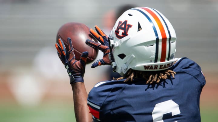 Auburn Tigers wide receiver Bryce Cain was an early enrollee and got a jump on the competition. Auburn Tigers wide receiver Bryce Cain was an early enrollee and got a jump on the competition.