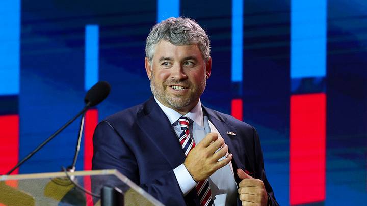 Ole Miss Rebels head coach Pete Golding speaks to the press during SEC Football Kickoff Media Day at the Tampa Marriott
