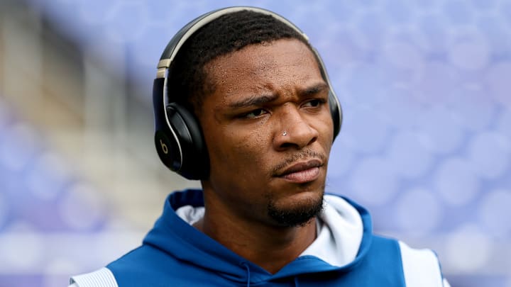 Anthony Richardson of the Indianapolis Colts pregame