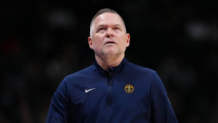 Mar 12, 2025; Denver, Colorado, USA; Denver Nuggets head coach Michael Malone during the fourth quarter against the Minnesota Timberwolves at Ball Arena. Mandatory Credit: Ron Chenoy-Imagn Images