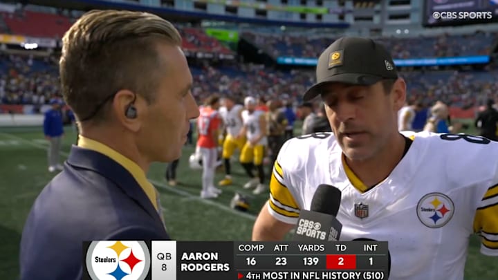 Aaron Rodgers and the Steelers were able to squeak past the Patriots on Sunday. 