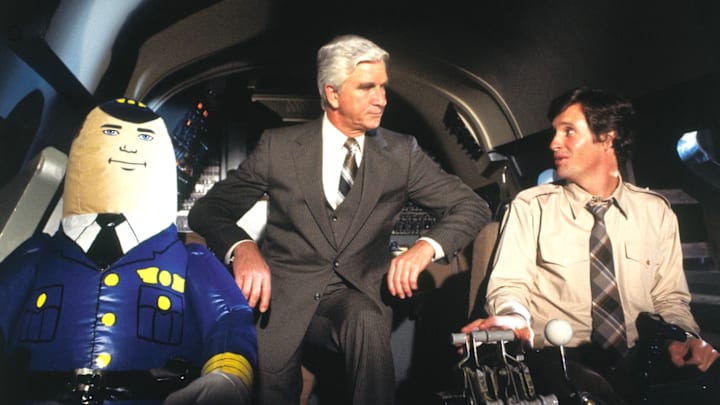 Otto, Leslie Nielsen, and Robert Hays in 'Airplane!' (1980).