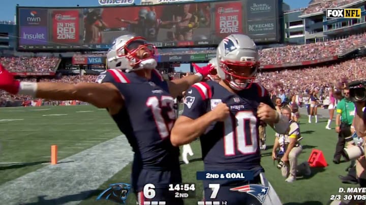 Drake Maye took over his former favorite players celebration.