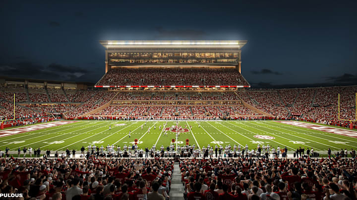 Rendering of the new west side of Oklahoma Memorial Stadium