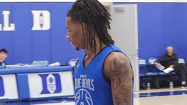 Duke basketball rookie Deron Rippey Jr. in the Blue Devils' practice facility Duke basketball rookie Deron Rippey Jr. in the Blue Devils' practice facility