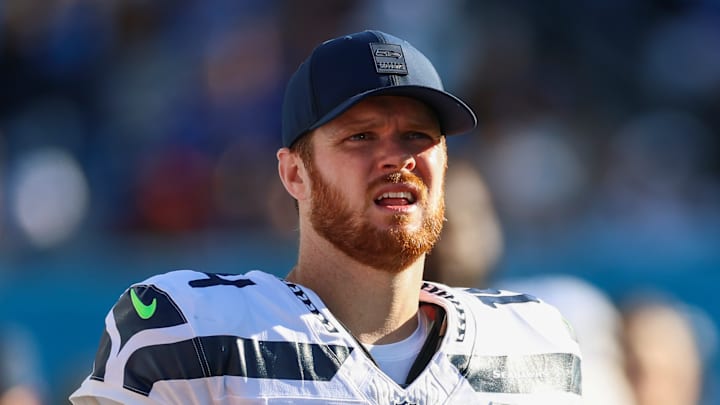 Sam Darnold of the Seattle Seahawks prepares Sam Darnold of the Seattle Seahawks prepares