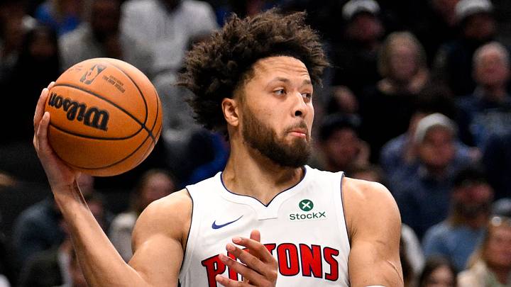 Dec 18, 2025; Dallas, Texas, USA; Detroit Pistons guard Cade Cunningham (2) passes the ball during the game between the Pistons and Mavericks at the American Airlines Center. Mandatory Credit: Jerome Miron-Imagn Images