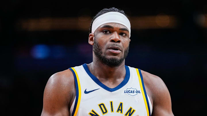 Feb 8, 2026; Toronto, Ontario, CAN; Indiana Pacers forward Jarace Walker (5) looks on against the Toronto Raptors at Scotiabank Arena. Mandatory Credit: Kevin Sousa-Imagn Images Feb 8, 2026; Toronto, Ontario, CAN; Indiana Pacers forward Jarace Walker (5) looks on against the Toronto Raptors at Scotiabank Arena. Mandatory Credit: Kevin Sousa-Imagn Images