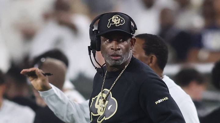 Sep 3, 2026; Atlanta, Georgia, USA; Colorado Buffaloes head coach Deion Sanders reacts in the second half at Bobby Dodd Stadium at Hyundai Field Sep 3, 2026; Atlanta, Georgia, USA; Colorado Buffaloes head coach Deion Sanders reacts in the second half at Bobby Dodd Stadium at Hyundai Field