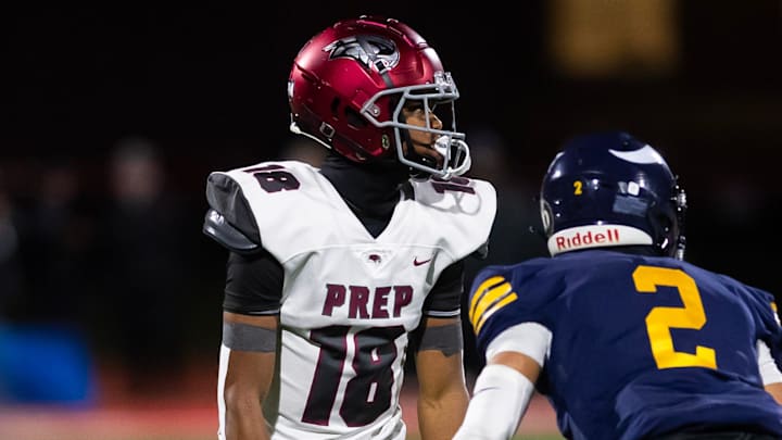 St. Joseph's Prep wide receiver Jett Harrison, son of former NFL standout Marvin Harrison, hopes to help the three-time defending state champion Hawks add another title this season.