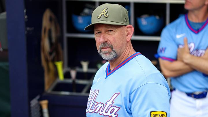 May 16, 2026; Atlanta, Georgia, USA; Atlanta Braves manager Walt Weiss (22) in the dugout before a game against the Boston Red Sox at Truist Park. Mandatory Credit: Brett Davis-Imagn Images May 16, 2026; Atlanta, Georgia, USA; Atlanta Braves manager Walt Weiss (22) in the dugout before a game against the Boston Red Sox at Truist Park. Mandatory Credit: Brett Davis-Imagn Images