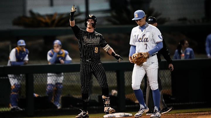 Vanderbilt freshman Brodie Johnston had a stellar performance against UCLA, hitting his first collegiate home run and a RBI triple Friday night at Jackie Robinson Stadium.